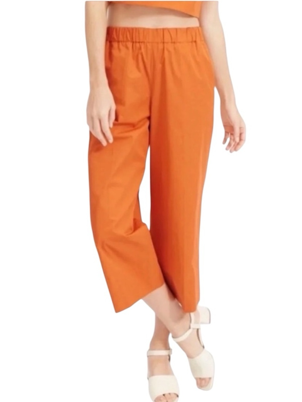 Everlane The Clean Cotton Culotte Rust Orange